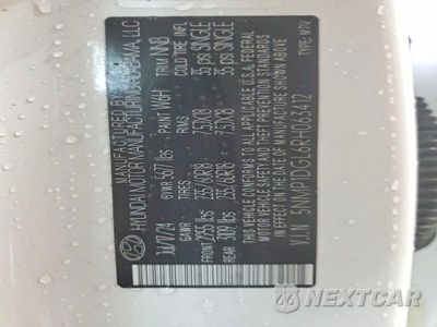 Zdjęcie 13 z 13 samochodu: 2024 HYUNDAI SANTA FE SE VIN:5NMP1DGL6RH063412 - miniatura