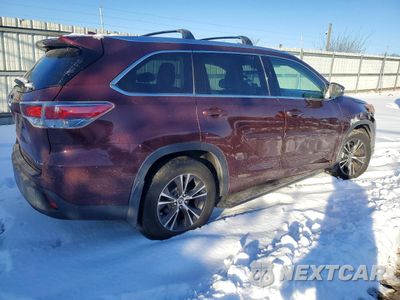 Trzecie zdjęcie samochodu z tyłu: 2016 TOYOTA HIGHLANDER XLE VIN:5TDJKRFH6GS309415 - miniatura