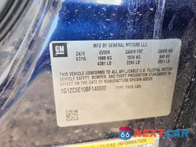 Zdjęcie 12 z 12 samochodu: 2011 CHEVROLET MALIBU 1LT VIN:1G1ZC5E19BF140800 - miniatura