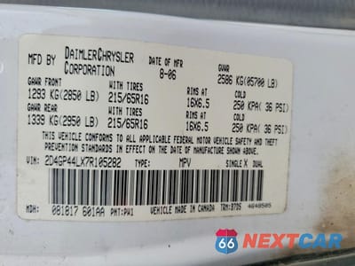 Zdjęcie 13 z 14 samochodu: 2007 DODGE GRAND CARAVAN SXT VIN:2D4GP44LX7R105282 - miniatura