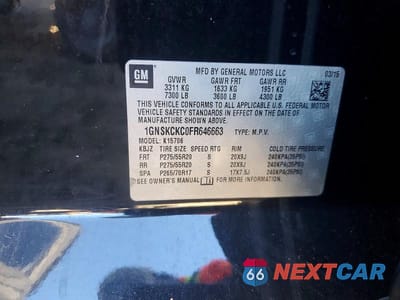 Zdjęcie 14 z 14 samochodu: 2015 CHEVROLET TAHOE K1500 LTZ VIN:1GNSKCKC0FR646663 - miniatura
