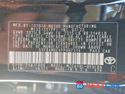 Zdjęcie 13 z 13 samochodu: 2023 TOYOTA COROLLA LE VIN:5YFB4MDE4PP067114 - miniatura