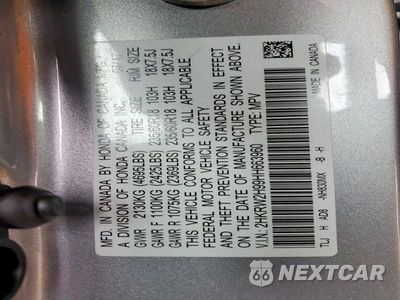 Zdjęcie 13 z 13 samochodu: 2017 HONDA CR-V TOURING VIN:2HKRW2H99HH663960 - miniatura