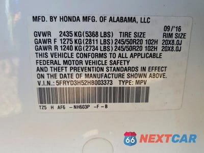 Zdjęcie 13 z 13 samochodu: 2017 ACURA MDX TECHNOLOGY VIN:5FRYD3H52HB003373 - miniatura
