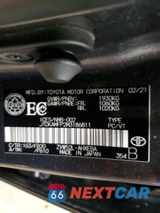 Zdjęcie 12 z 12 samochodu: 2021 TOYOTA PRIUS PRIME LE VIN:JTDKAMFP2M3186811 - miniatura