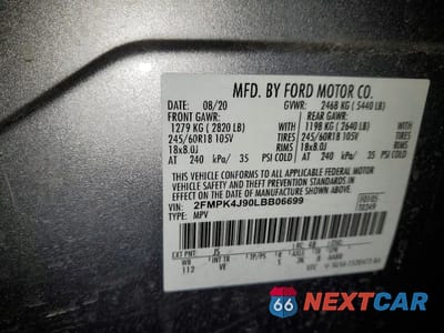 Zdjęcie 13 z 13 samochodu: 2020 FORD EDGE SEL VIN:2FMPK4J90LBB06699 - miniatura