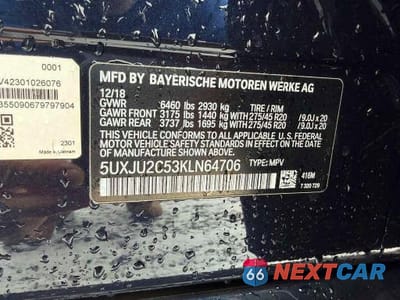 Zdjęcie 13 z 13 samochodu: 2019 BMW X5 XDRIVE50I VIN:5UXJU2C53KLN64706 - miniatura