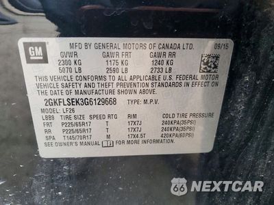 Zdjęcie 13 z 13 samochodu: 2016 GMC TERRAIN SLE VIN:2GKFLSEK3G6129668 - miniatura