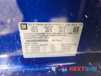 Zdjęcie 12 z 12 samochodu: 2014 CHEVROLET SILVERADO K1500 LTZ VIN:3GCUKSEC9EG300245 - miniatura