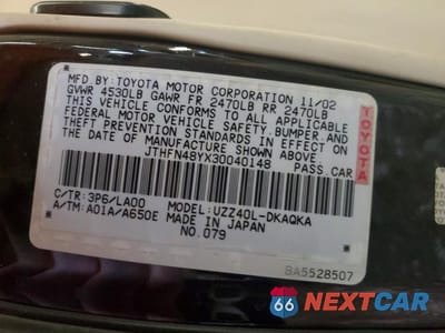 Zdjęcie 12 z 13 samochodu: 2003 LEXUS SC 430 VIN:JTHFN48YX30040148 - miniatura