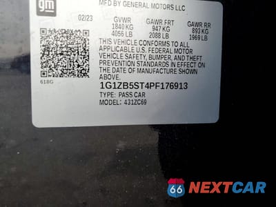 Zdjęcie 12 z 12 samochodu: 2023 CHEVROLET MALIBU LS VIN:1G1ZB5ST4PF176913 - miniatura