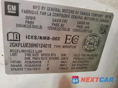 Zdjęcie 13 z 13 samochodu: 2017 GMC TERRAIN SLT VIN:2GKFLUE38H6124018 - miniatura