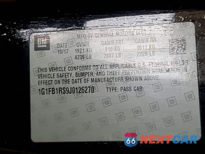 Zdjęcie 13 z 13 samochodu: 2018 CHEVROLET CAMARO LT VIN:1G1FB1RS9J0126270 - miniatura