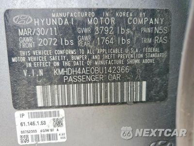Zdjęcie 12 z 12 samochodu: 2011 HYUNDAI ELANTRA VIN:KMHDH4AE0BU142366 - miniatura