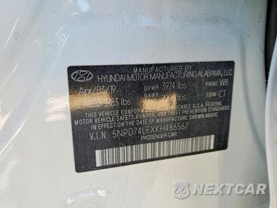 Zdjęcie 12 z 12 samochodu: 2019 HYUNDAI ELANTRA SE VIN:5NPD74LFXKH486567 - miniatura