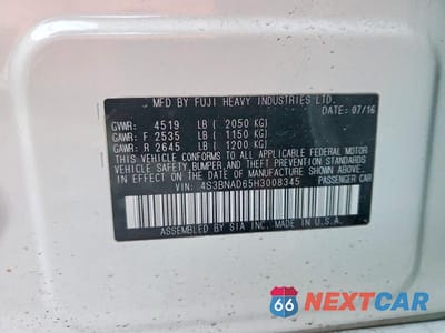 Zdjęcie 12 z 12 samochodu: 2017 SUBARU LEGACY 2.5I PREMIUM VIN:4S3BNAD65H3008345 - miniatura