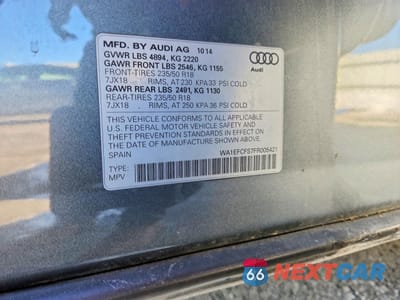 Zdjęcie 12 z 13 samochodu: 2015 AUDI Q3 PREMIUM PLUS VIN:WA1EFCFS7FR005421 - miniatura