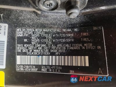 Zdjęcie 13 z 13 samochodu: 2015 TOYOTA SIENNA LE VIN:5TDJK3DC3FS119364 - miniatura