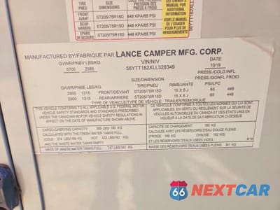 Zdjęcie 10 z 10 samochodu: 2020 LANCE CAMPER VIN:56YTT182XLL328349 - miniatura