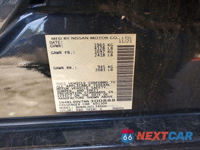 Zdjęcie 12 z 12 samochodu: 2022 NISSAN ALTIMA 2.5 SV VIN:1N4BL4DV7NN300888 - miniatura