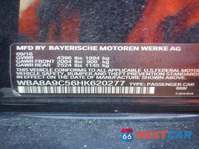 Zdjęcie 12 z 12 samochodu: 2017 BMW 320 I VIN:WBA8A9C56HK620277 - miniatura