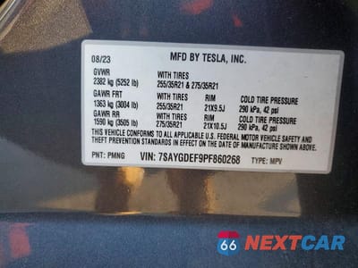 Zdjęcie 12 z 12 samochodu: 2023 TESLA MODEL Y VIN:7SAYGDEF9PF860268 - miniatura
