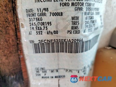 Zdjęcie 10 z 10 samochodu: 1999 FORD F550 SUPER DUTY STRIPPED CHASSIS VIN:3FCNF53S0XJA20966 - miniatura