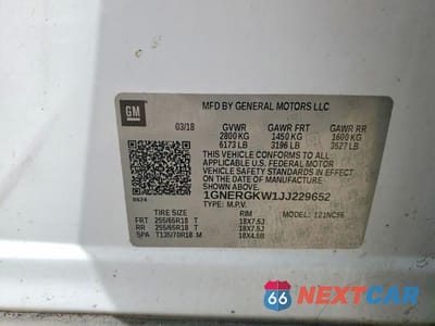 Zdjęcie 14 z 14 samochodu: 2018 CHEVROLET TRAVERSE LT VIN:1GNERGKW1JJ229652 - miniatura
