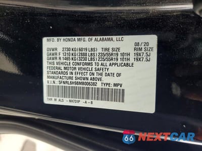 Zdjęcie 13 z 13 samochodu: 2021 HONDA ODYSSEY ELITE VIN:5FNRL6H98MB006382 - miniatura