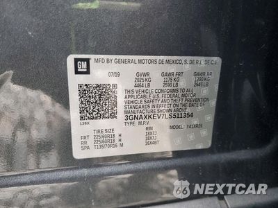 Zdjęcie 12 z 14 samochodu: 2020 CHEVROLET EQUINOX LT VIN:3GNAXKEV7LS511354 - miniatura