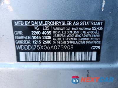 Zdjęcie 12 z 12 samochodu: 2006 MERCEDES-BENZ CLS 500C VIN:WDDDJ75X06A073908 - miniatura