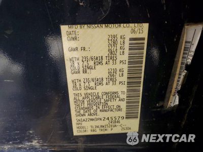 Zdjęcie 13 z 13 samochodu: 2015 NISSAN MURANO S VIN:5N1AZ2MH3FN245579 - miniatura