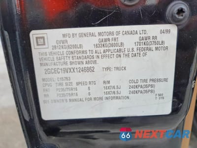 Zdjęcie 12 z 12 samochodu: 1999 CHEVROLET SILVERADO C1500 VIN:2GCEC19VXX1246862 - miniatura