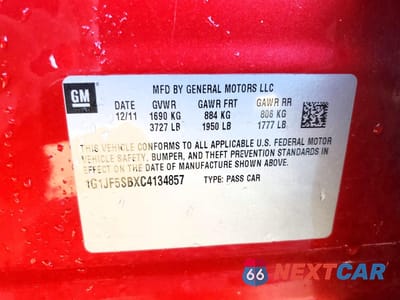 Zdjęcie 12 z 13 samochodu: 2012 CHEVROLET SONIC LTZ VIN:1G1JF5SBXC4134857 - miniatura