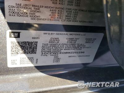 Zdjęcie 13 z 14 samochodu: 2021 CHEVROLET SILVERADO C1500 LT VIN:1GCPWCED8MZ251196 - miniatura