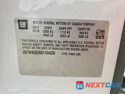 Zdjęcie 12 z 12 samochodu: 2016 CHEVROLET IMPALA LIMITED LS VIN:2G1WA5E36G1154226 - miniatura