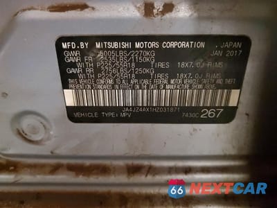 Zdjęcie 13 z 14 samochodu: 2017 MITSUBISHI OUTLANDER GT VIN:JA4JZ4AX1HZ031871 - miniatura