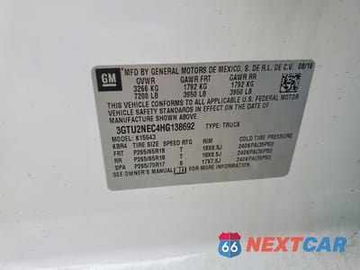 Zdjęcie 13 z 14 samochodu: 2017 GMC SIERRA K1500 SLT VIN:3GTU2NEC4HG138692 - miniatura