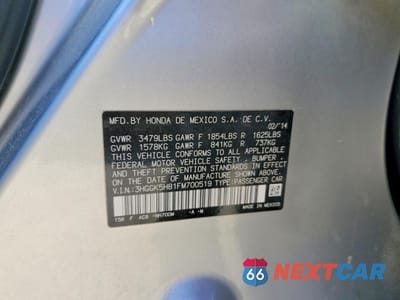 Zdjęcie 13 z 13 samochodu: 2015 HONDA FIT EX VIN:3HGGK5H81FM700519 - miniatura