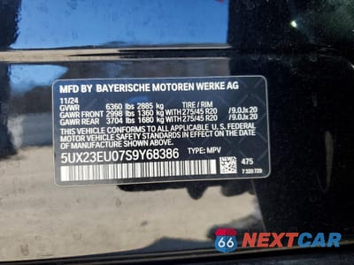 Zdjęcie 13 z 14 samochodu: 2025 BMW X5 XDRIVE40I VIN:5UX23EU07S9Y68386 - miniatura