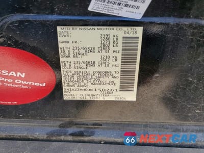 Zdjęcie 12 z 12 samochodu: 2018 NISSAN MURANO S VIN:5N1AZ2MH0JN150261 - miniatura