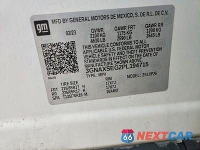 Zdjęcie 13 z 13 samochodu: 2023 CHEVROLET EQUINOX LS VIN:3GNAXSEG2PL194715 - miniatura