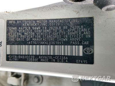 Zdjęcie 12 z 12 samochodu: 2020 TOYOTA CAMRY SE VIN:4T1G11AK4LU361841 - miniatura