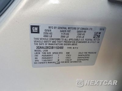 Zdjęcie 13 z 13 samochodu: 2011 CHEVROLET EQUINOX LT VIN:2GNALDEC5B1152490 - miniatura