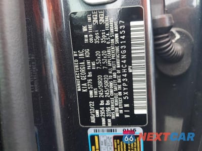 Zdjęcie 13 z 13 samochodu: 2022 KIA TELLURIDE EX VIN:5XYP34HC4NG314537 - miniatura
