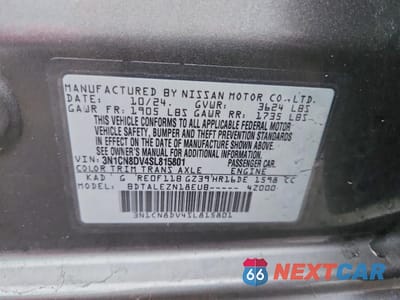 Zdjęcie 12 z 12 samochodu: 2025 NISSAN VERSA S VIN:3N1CN8DV4SL815801 - miniatura