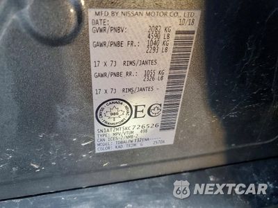 Zdjęcie 12 z 13 samochodu: 2019 NISSAN ROGUE S VIN:5N1AT2MT5KC726526 - miniatura