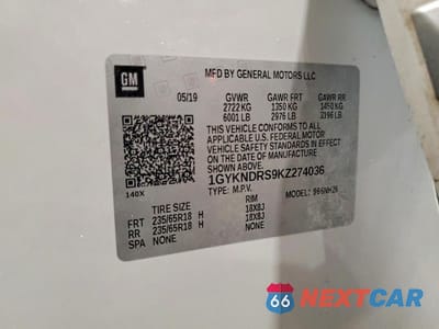 Zdjęcie 13 z 13 samochodu: 2019 CADILLAC XT5 LUXURY VIN:1GYKNDRS9KZ274036 - miniatura