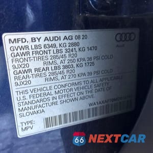 Zdjęcie 10 z 14 samochodu: 2021 AUDI Q7 PREMIUM VIN:WA1AXAF70MD010157 - miniatura