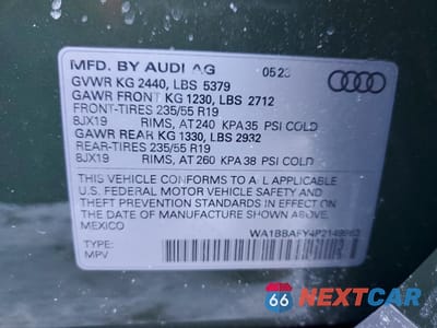 Zdjęcie 13 z 13 samochodu: 2023 AUDI Q5 PREMIUM PLUS 40 VIN:WA1BBAFY4P2149963 - miniatura